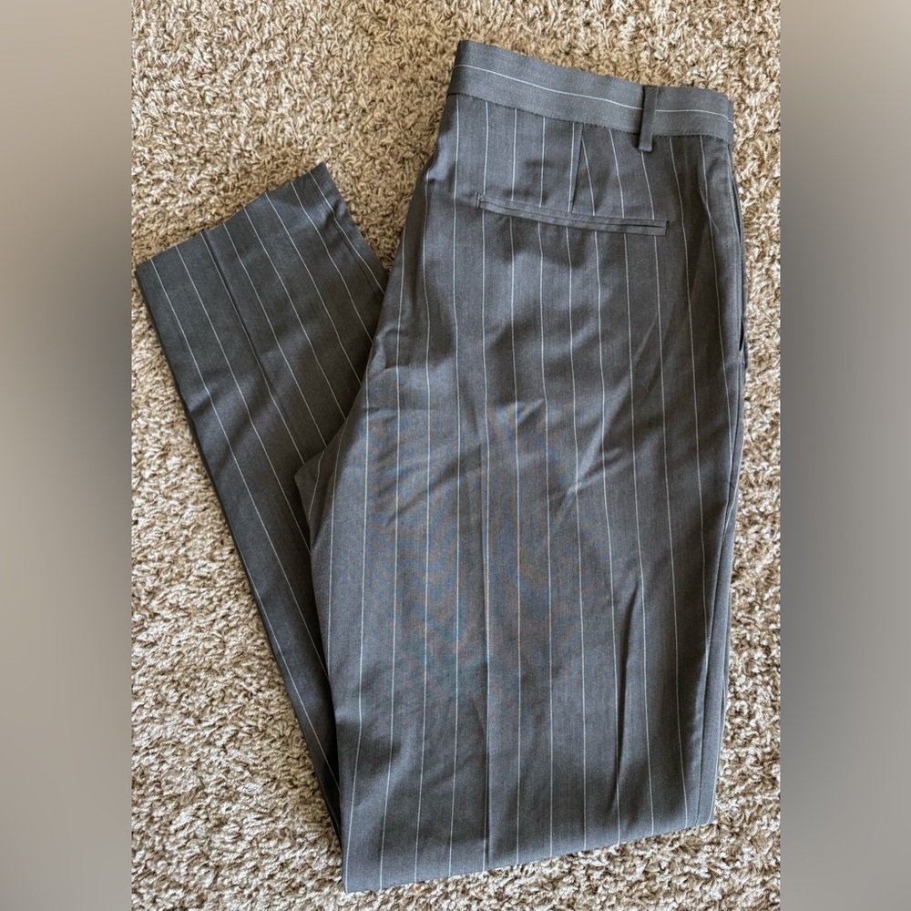 ASOS Design Charcoal Pinstripe Trousers